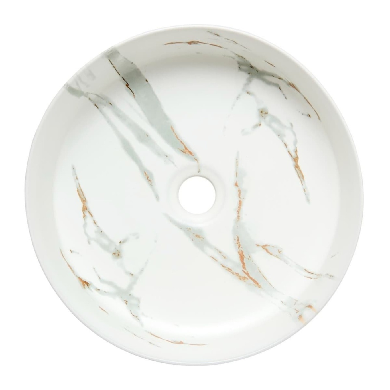 Vasque à poser 39 × 39 cm blanc veiné mat – sans trou - Infinitio  – SATINF3939MR