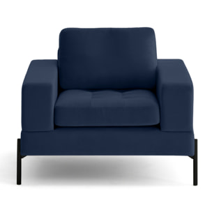 Isaure - fauteuil en velours - Bleu marine