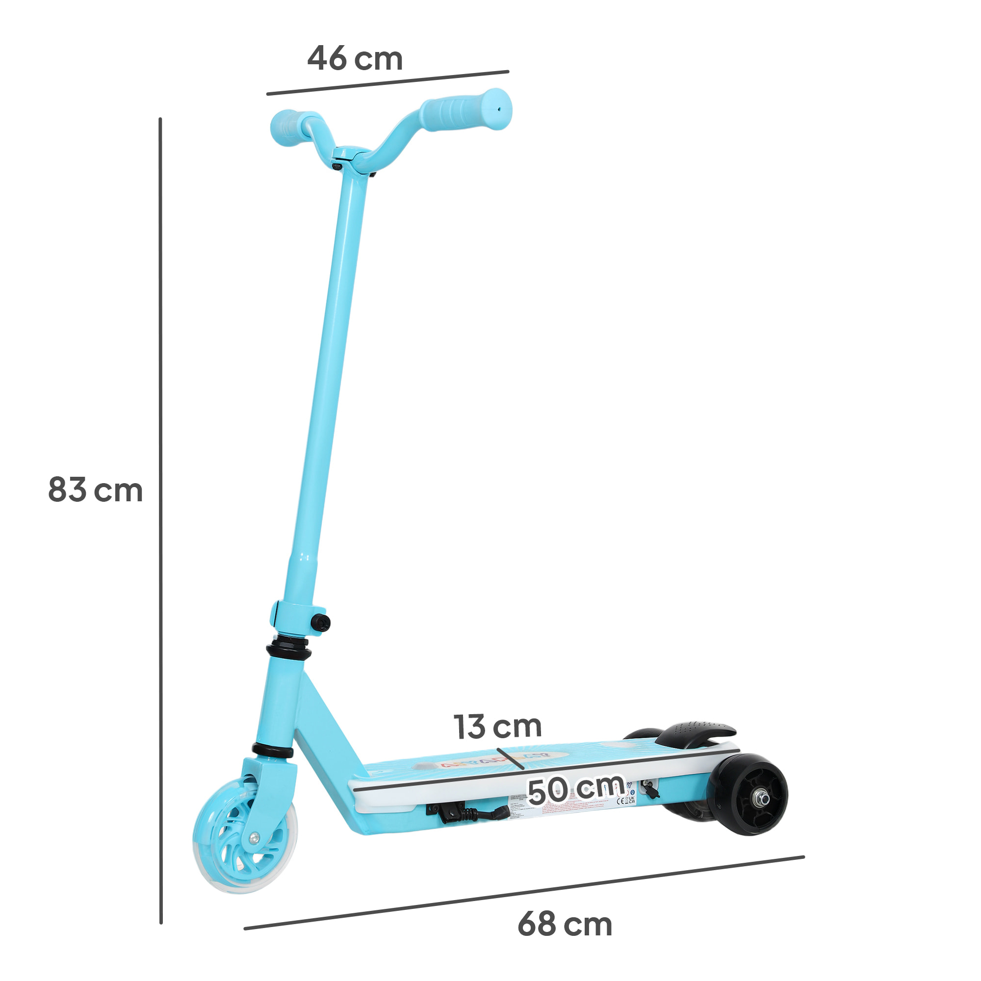 Patinete Eléctrico para Niños de 4-7 Años Patín Eléctrico Max. 6 km/h Motor 80 W Autonomía Máxima 8 km Patinete Eléctrico Infantil con Luces LED Freno Posterior Azul