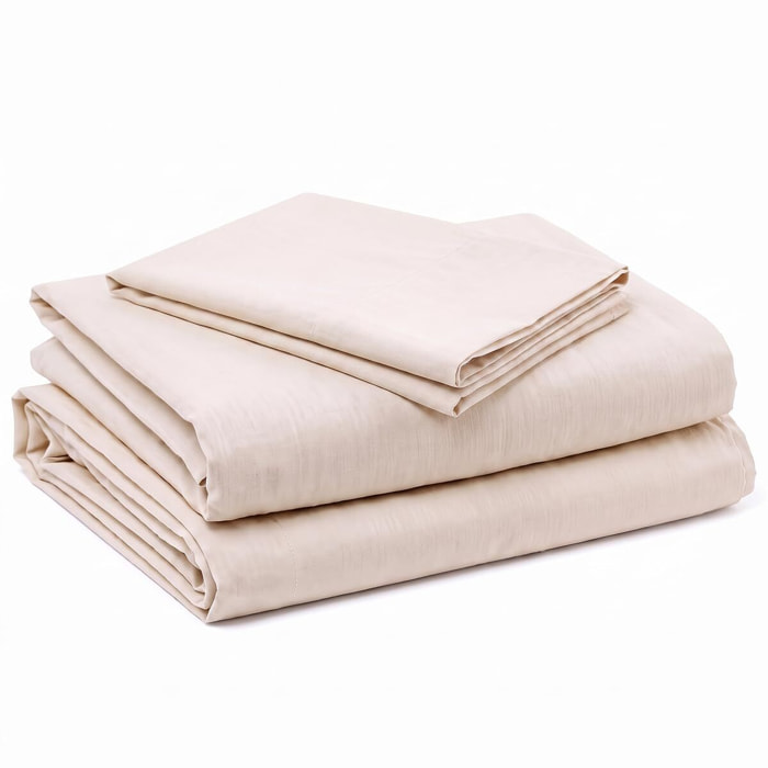 Completo lenzuola in cotone - Beige