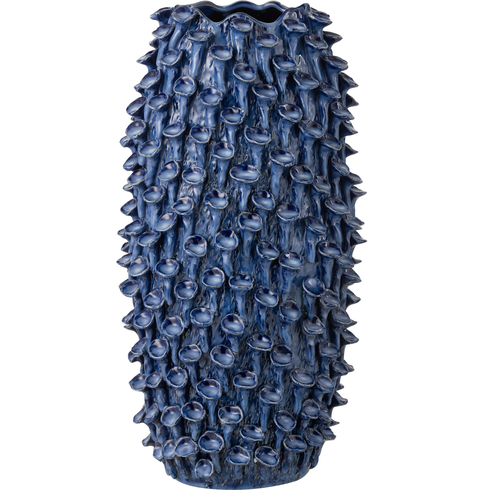 J-Line Vase Yari- céramique - bleu - large