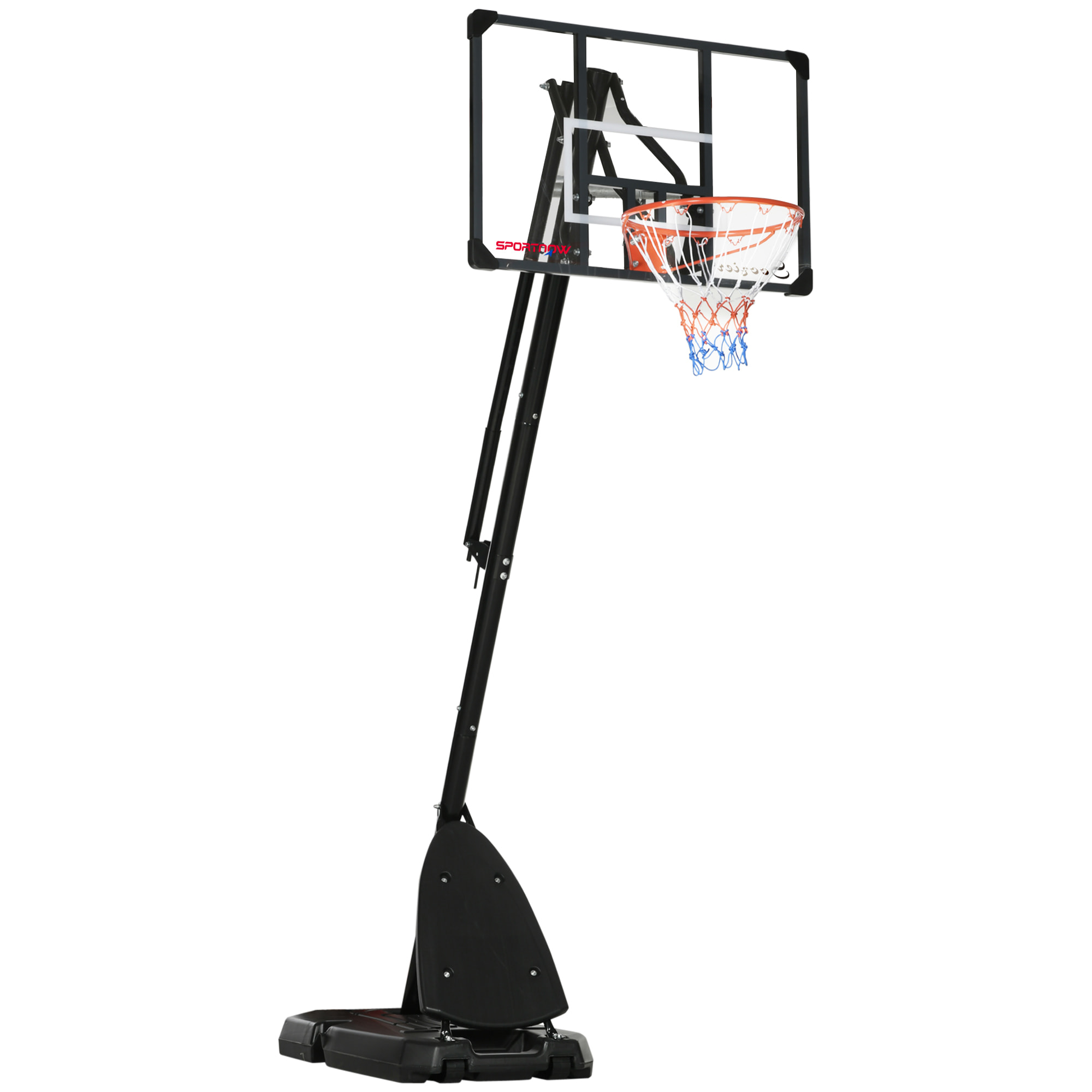 Canasta de Baloncesto con Altura Ajustable 293-350 cm Aro de Baloncesto con Ruedas Tablero de Rebote Base Rellenable para Exterior 111x70,5x293-350 cm Negro