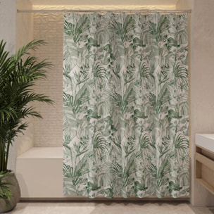 Rideau de douche Polyester TROPIC 180x200cm Vert & Blanc Spirella