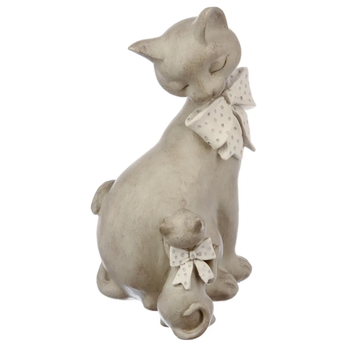 Statuette "Couple chats" - résine - H26 cm