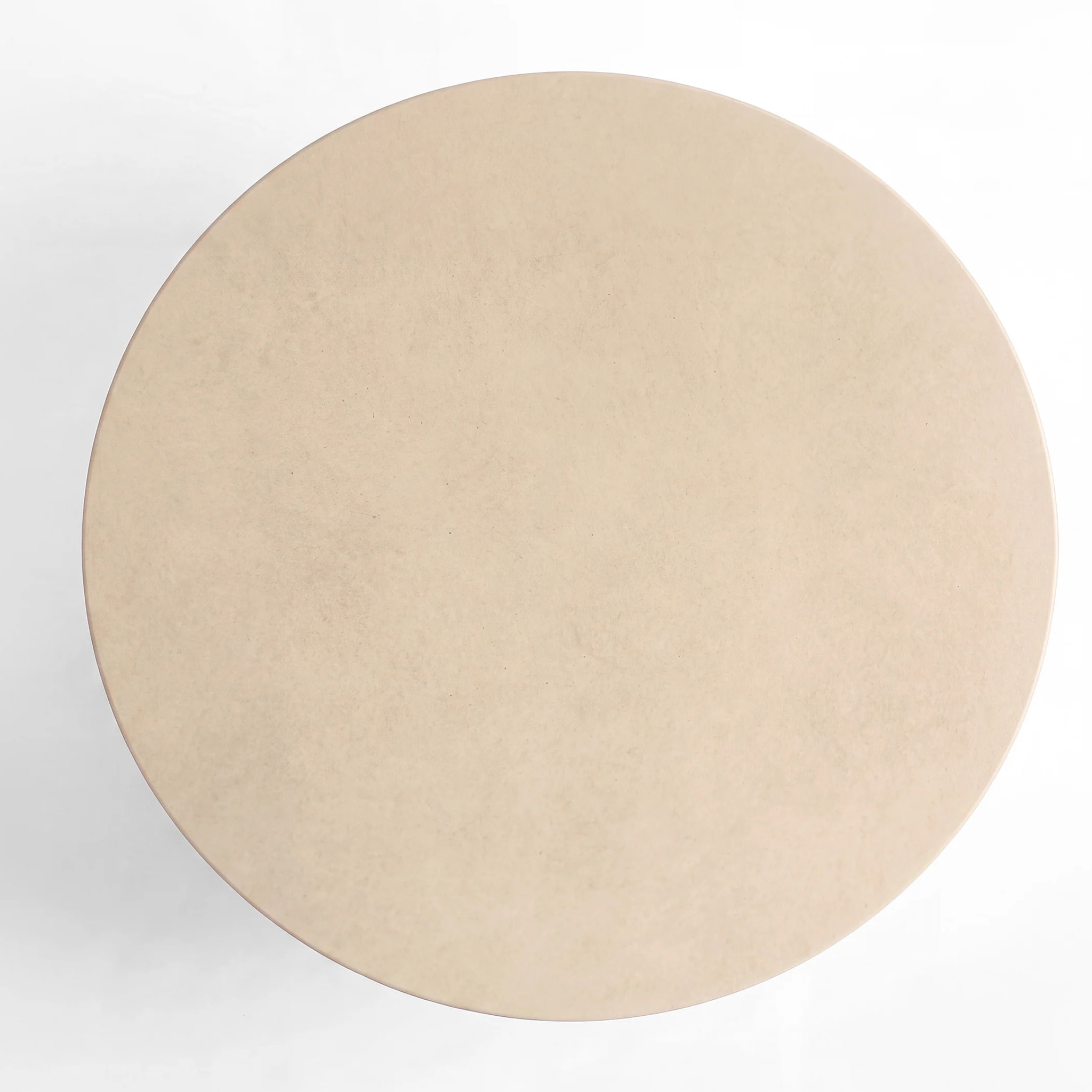 Table basse ronde beige en fibre d'argile effet béton D90 cm - Paros