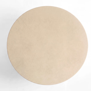 Table basse ronde beige en fibre d'argile effet béton D90 cm - Paros