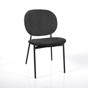 Lot de 2 chaises de salle à manger Tomasucci WERZA, en tissu, anthracite, 58 × 47 × 81 cm