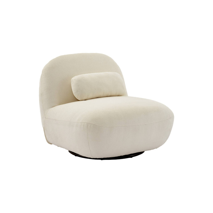 Fauteuil pivotant 360 bouclette texturée SPINO