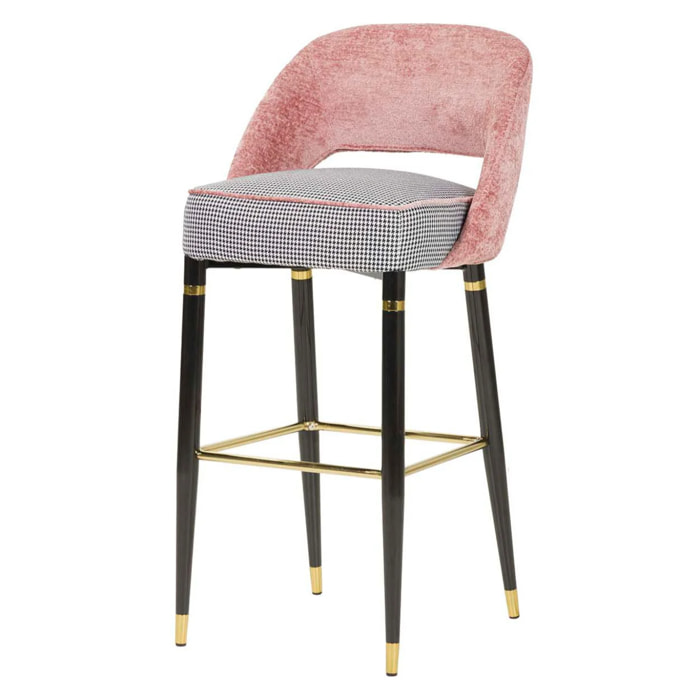 Taburete Velvet Rosa Houston 51x53x102 Cm