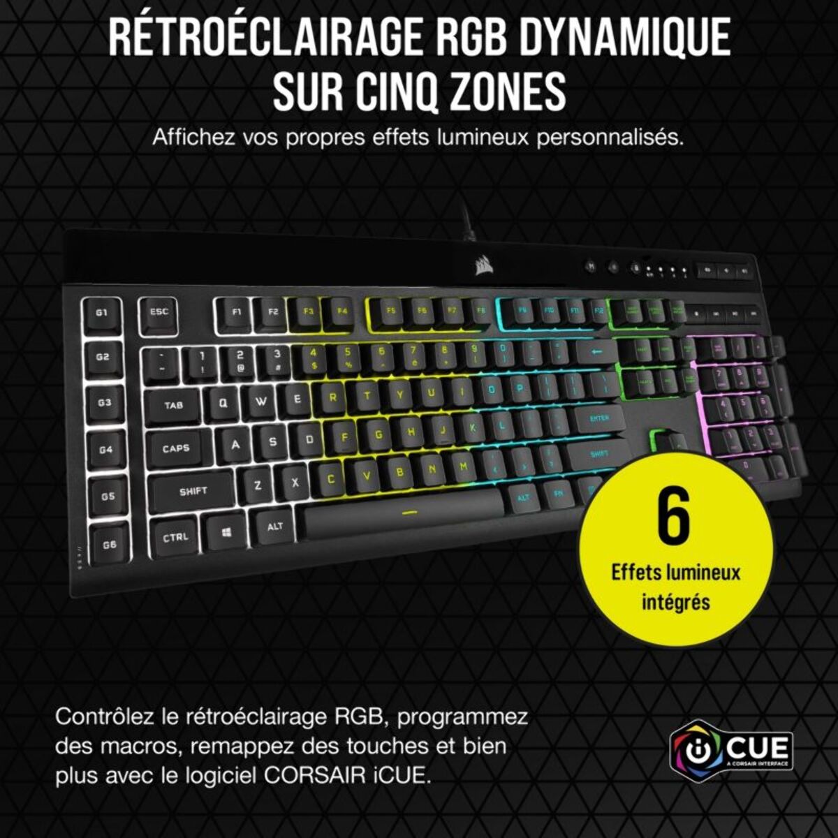 Clavier gamer CORSAIR K55 RGB Pro