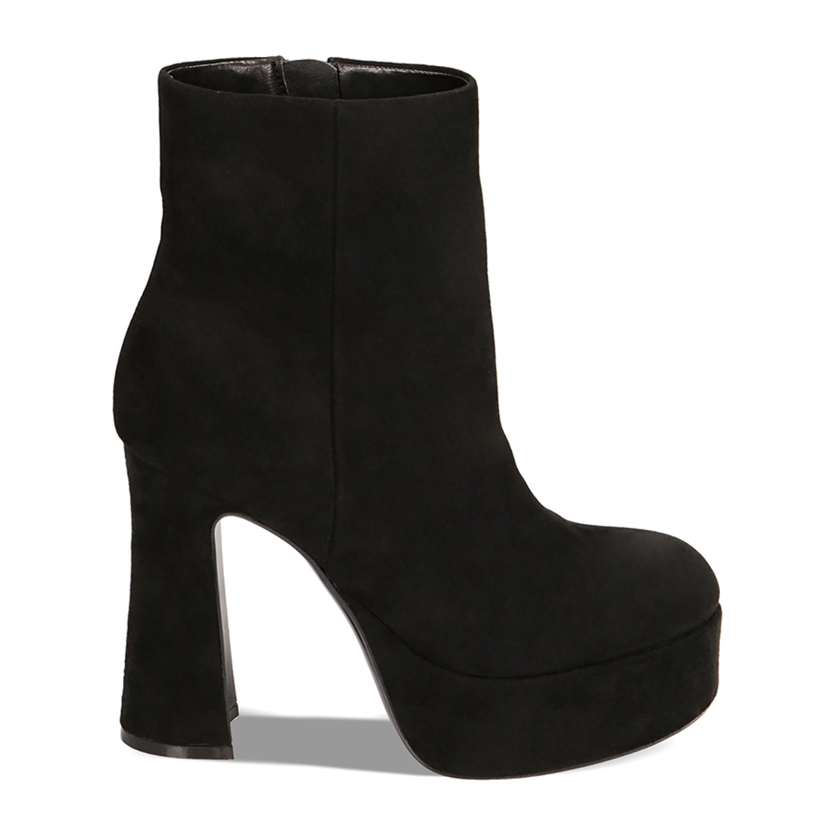 Stivaletti platform neri in microfibra, tacco 11,5 cm