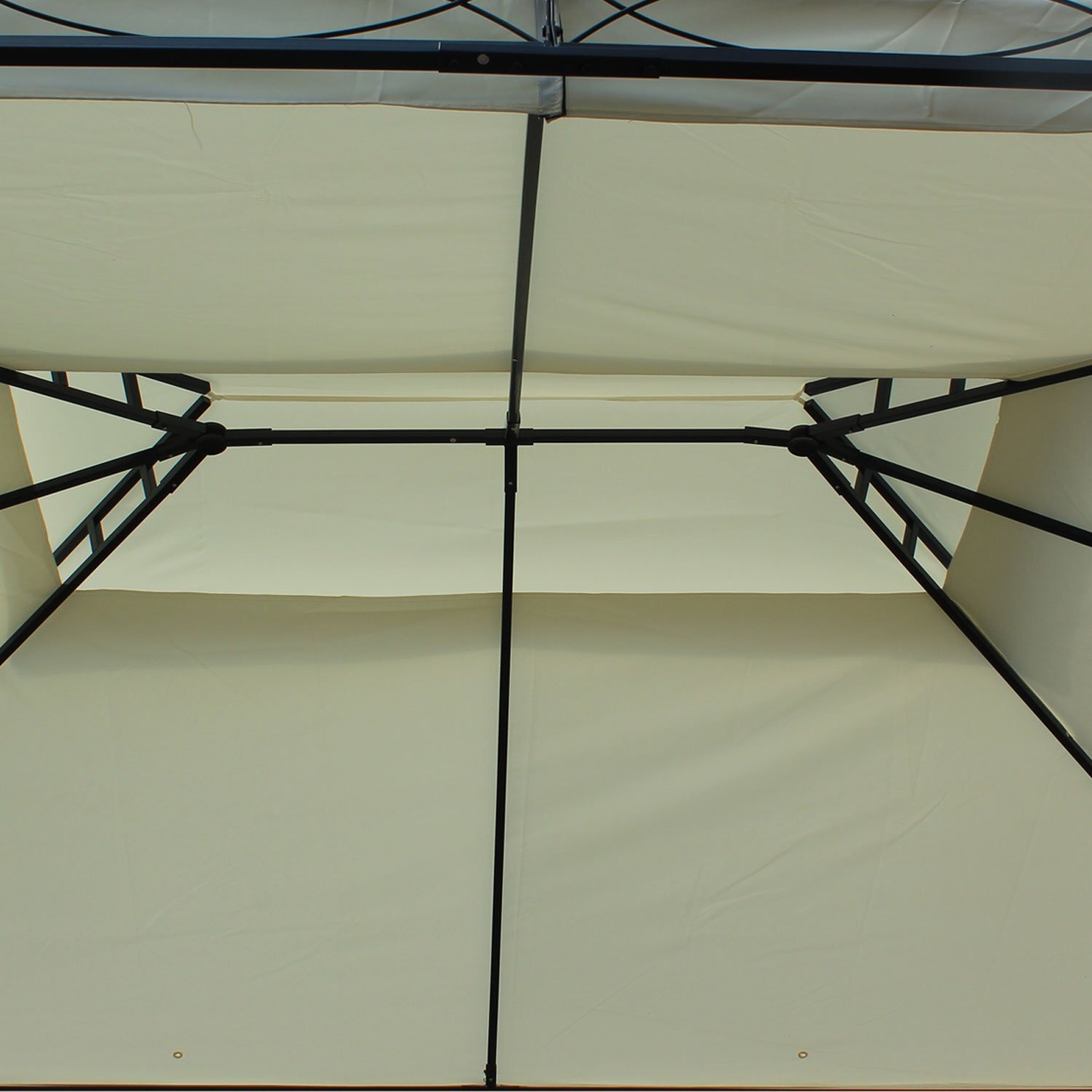 Pérgola Cenador de Jardín de Acero y Poliéster 3x4m Blanco