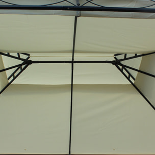 Pérgola Cenador de Jardín de Acero y Poliéster 3x4m Blanco