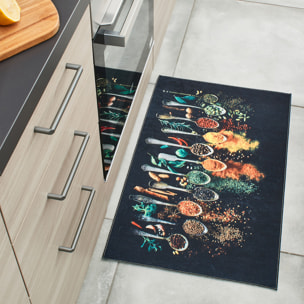 Stampa - tapis de cuisine lavable à motif, noir