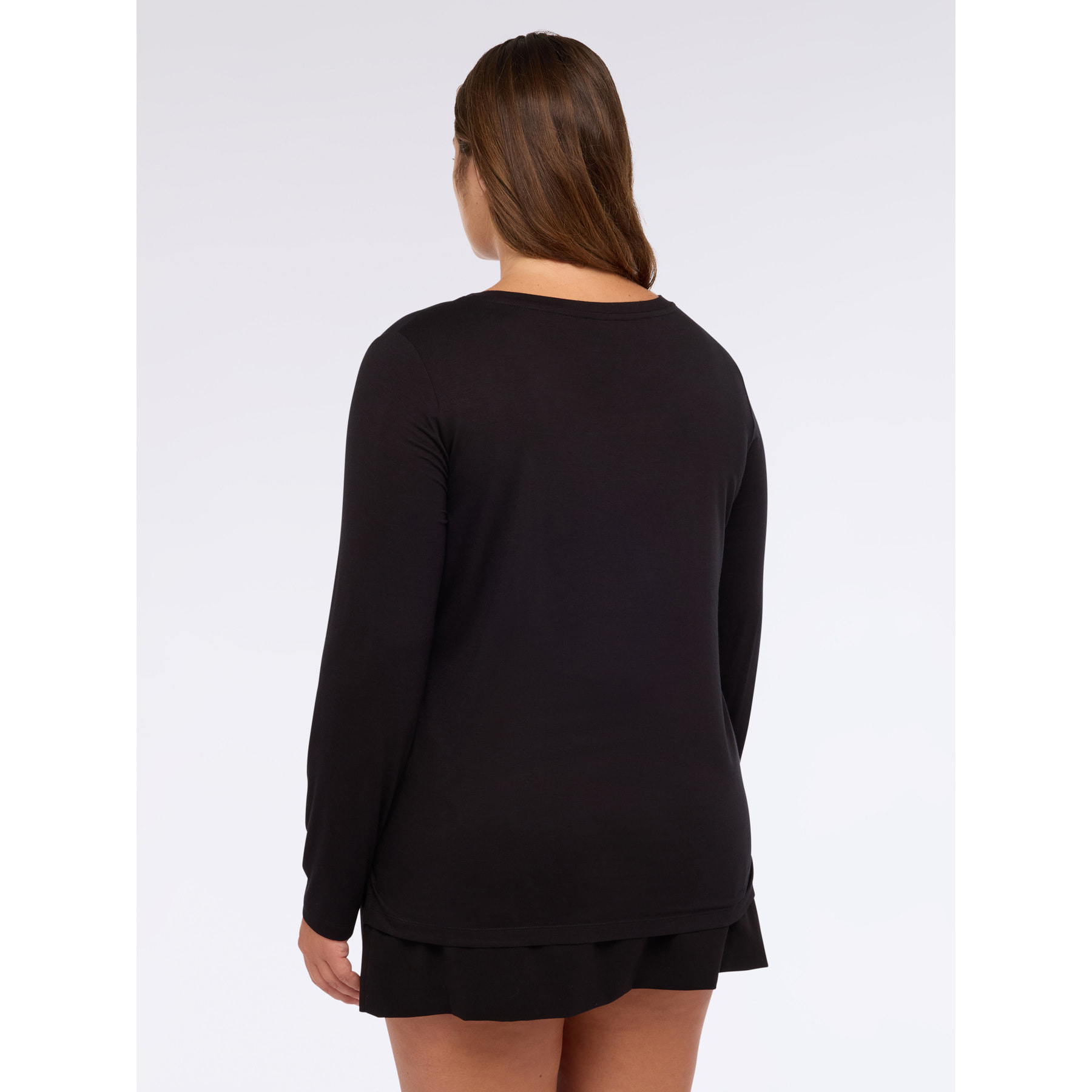 Fiorella Rubino - T-shirt bimaterica a maniche lunghe - Nero