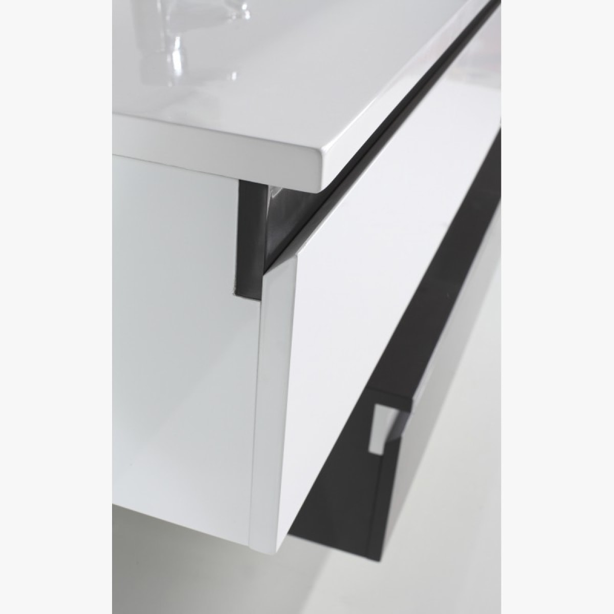 Ensemble de salle de bain 90 cm gris et blanc Aquamare