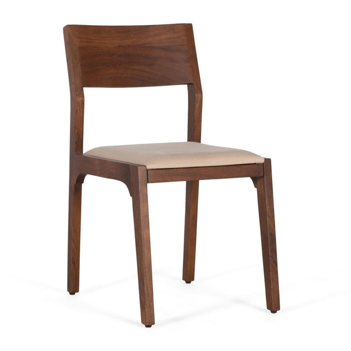 Silla de Madera de Acacia 44 Cm Estilo Rústico Moderno
