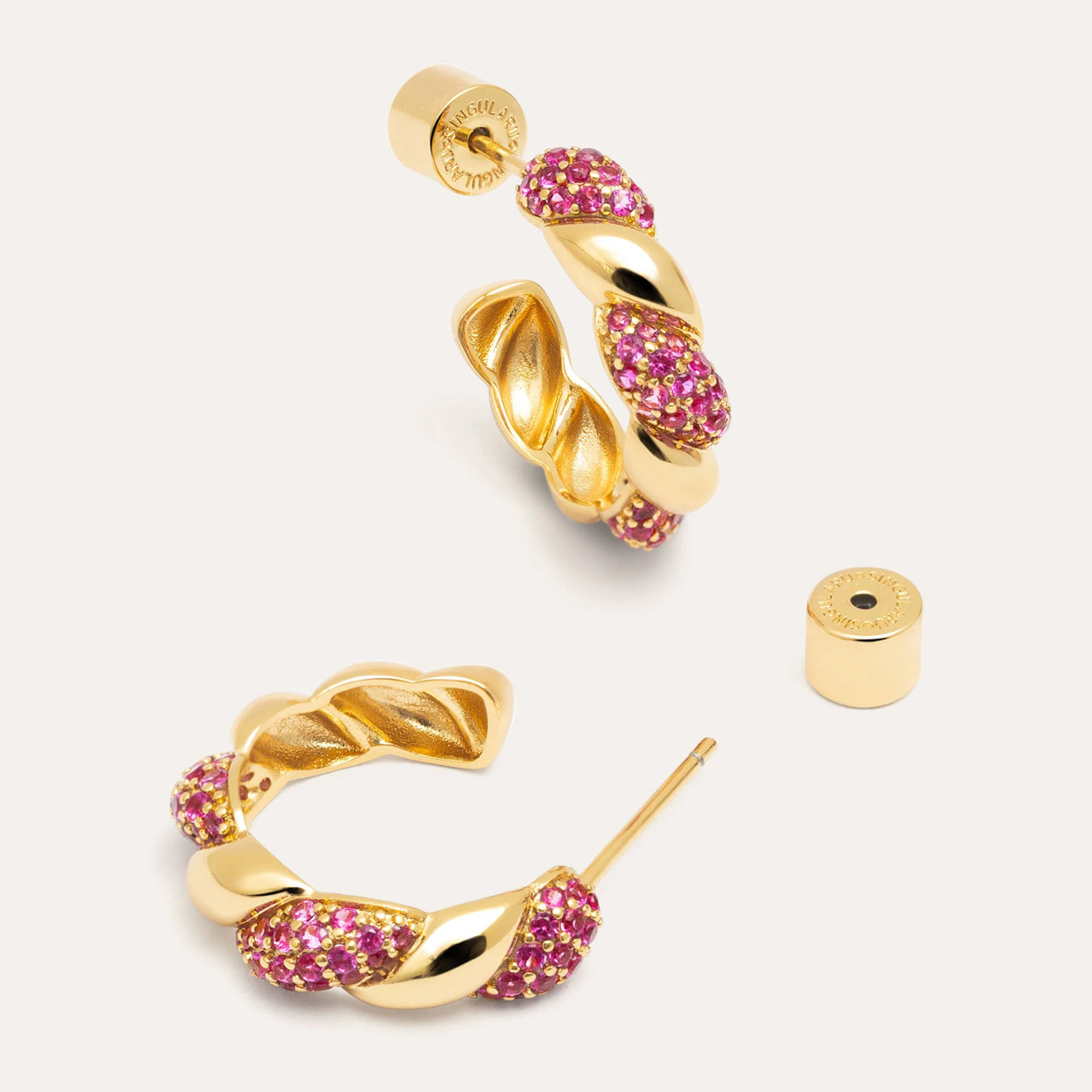 Pendientes Aro Twist Spark Baño Oro