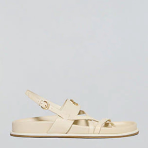 Sandali Allegra beige con cinturino in stile bio con dettagli metallici