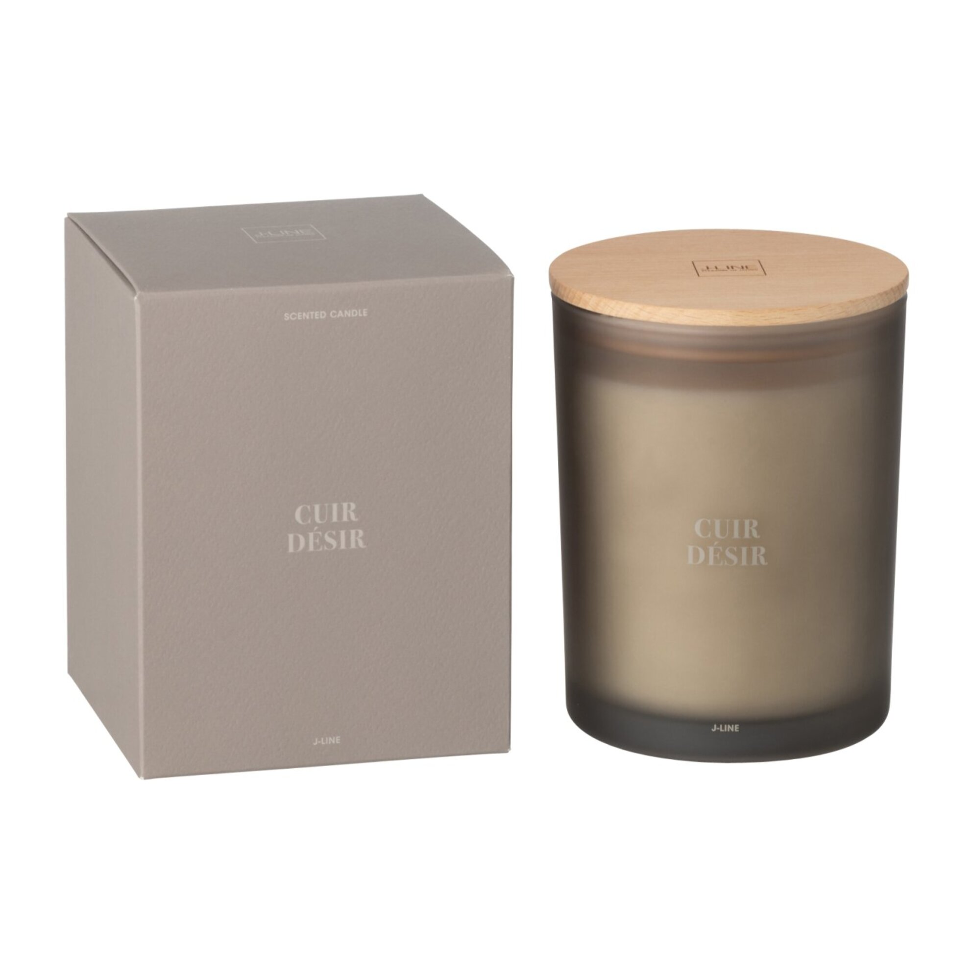 J-Line bougie parfumée Accords Essentiels - Cuir Désir - verre - brun - 52H