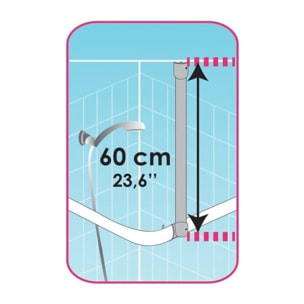 Suspente pour Barre de douche d'angle Alu 60cm Chromé MSV