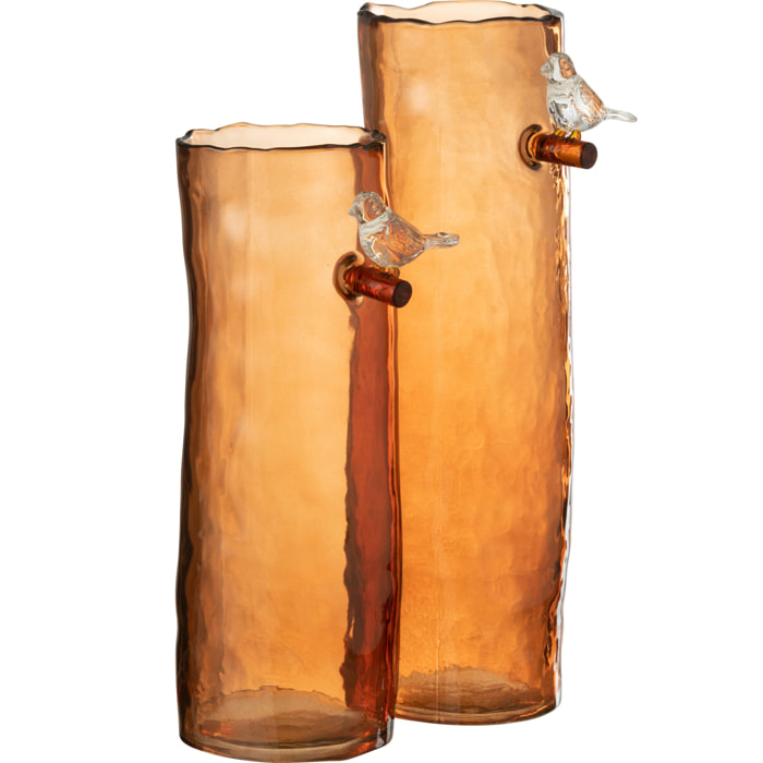 J-Line vase Lang Vogel - verre - orange - large - 32 cm de hauteur