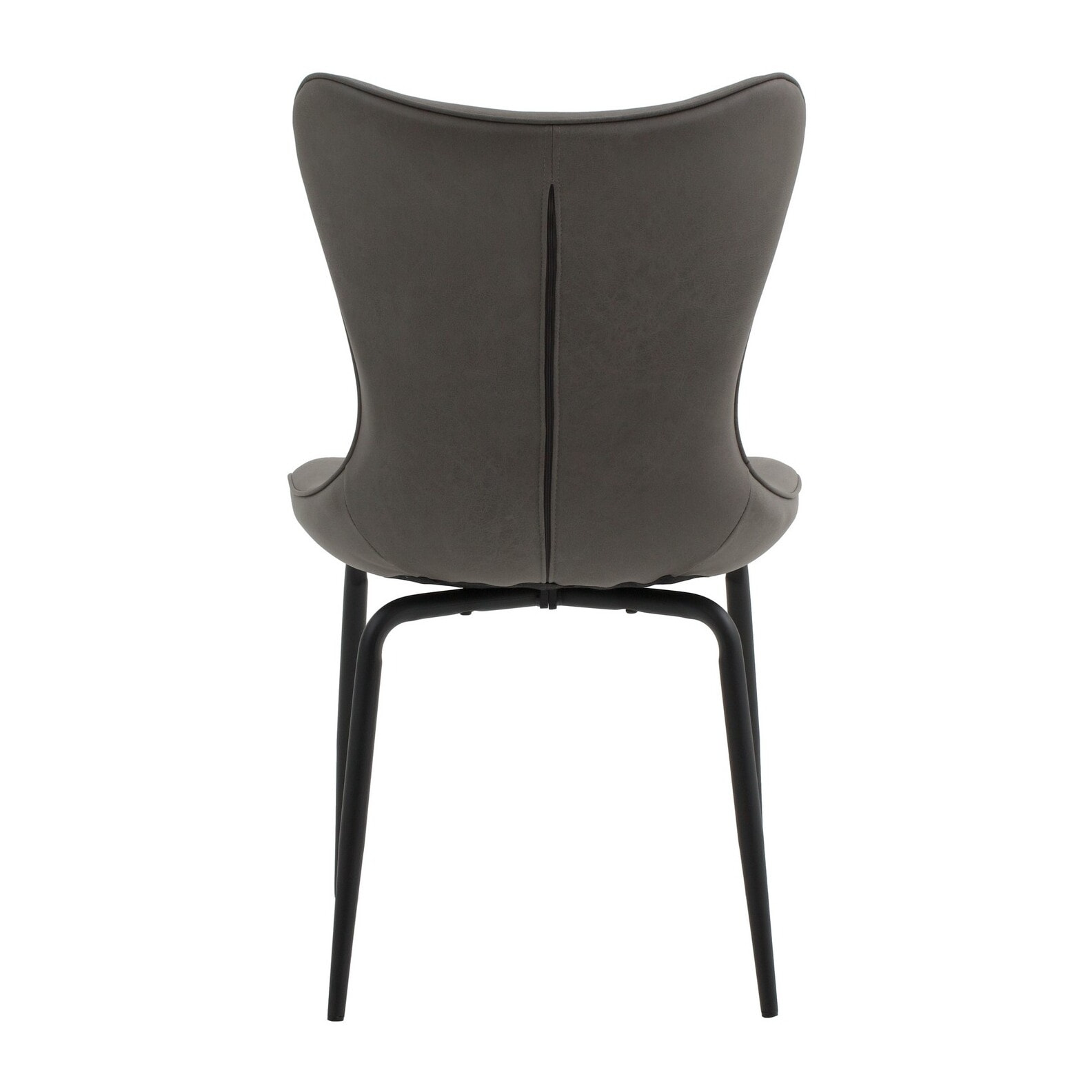 Set di 4 sedie BONDI BEACH in similpelle grigio e gambe in metallo nero