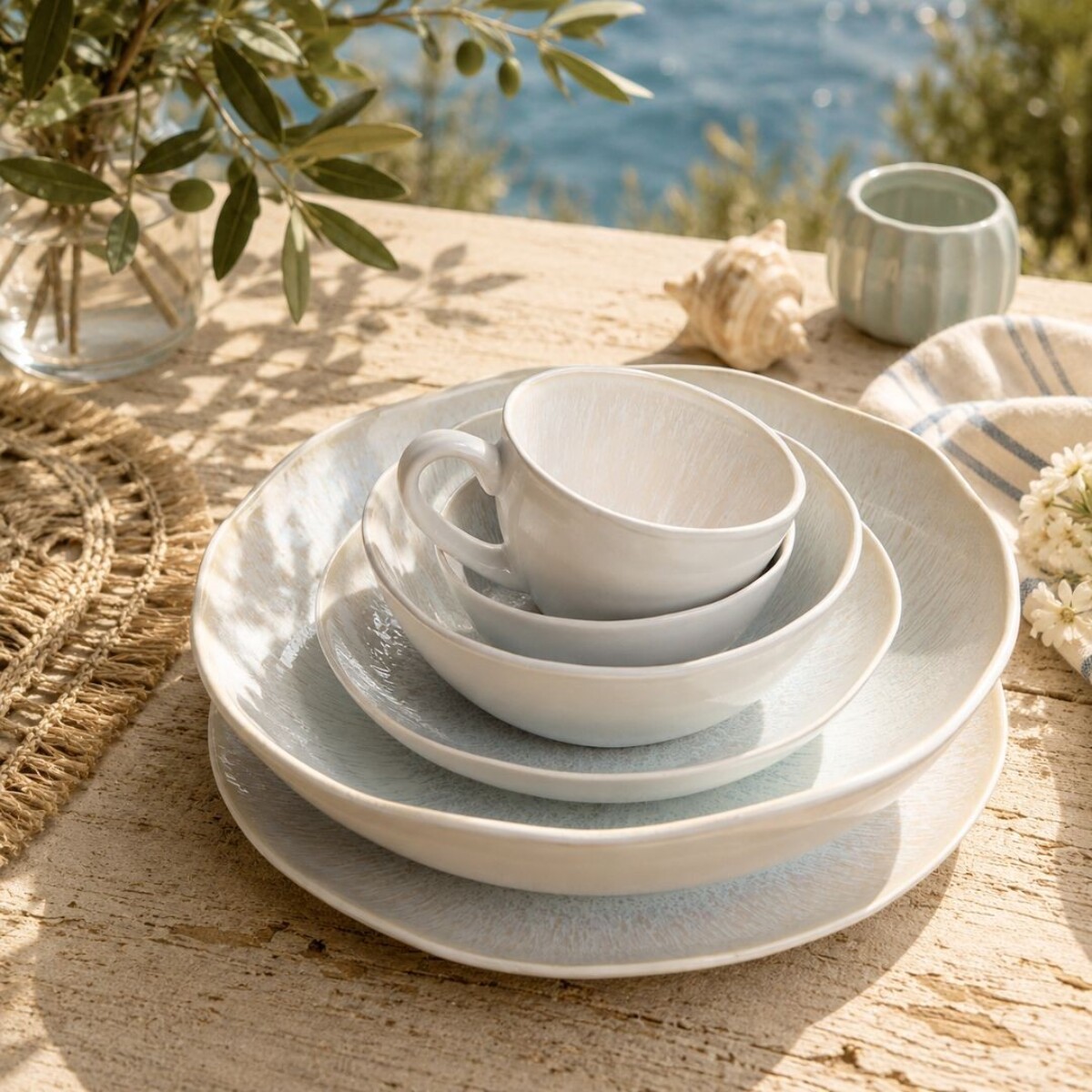 Lot de 6 petites assiettes à dessert, NUAGE
