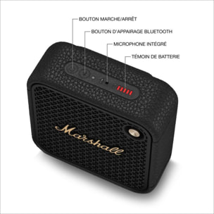 Enceinte portable MARSHALL Willen II Black & Brass - Bluetooth, étanche, autonomie 17h