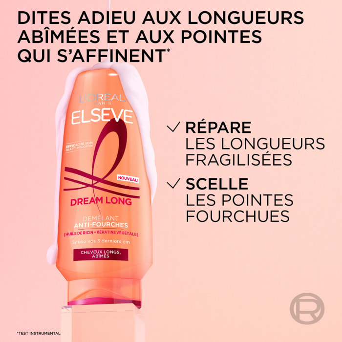 Lot de 12 - L’Oréal Paris Elseve Dream Long Après-Shampooing Démêlant Anti-Fourches 200ml