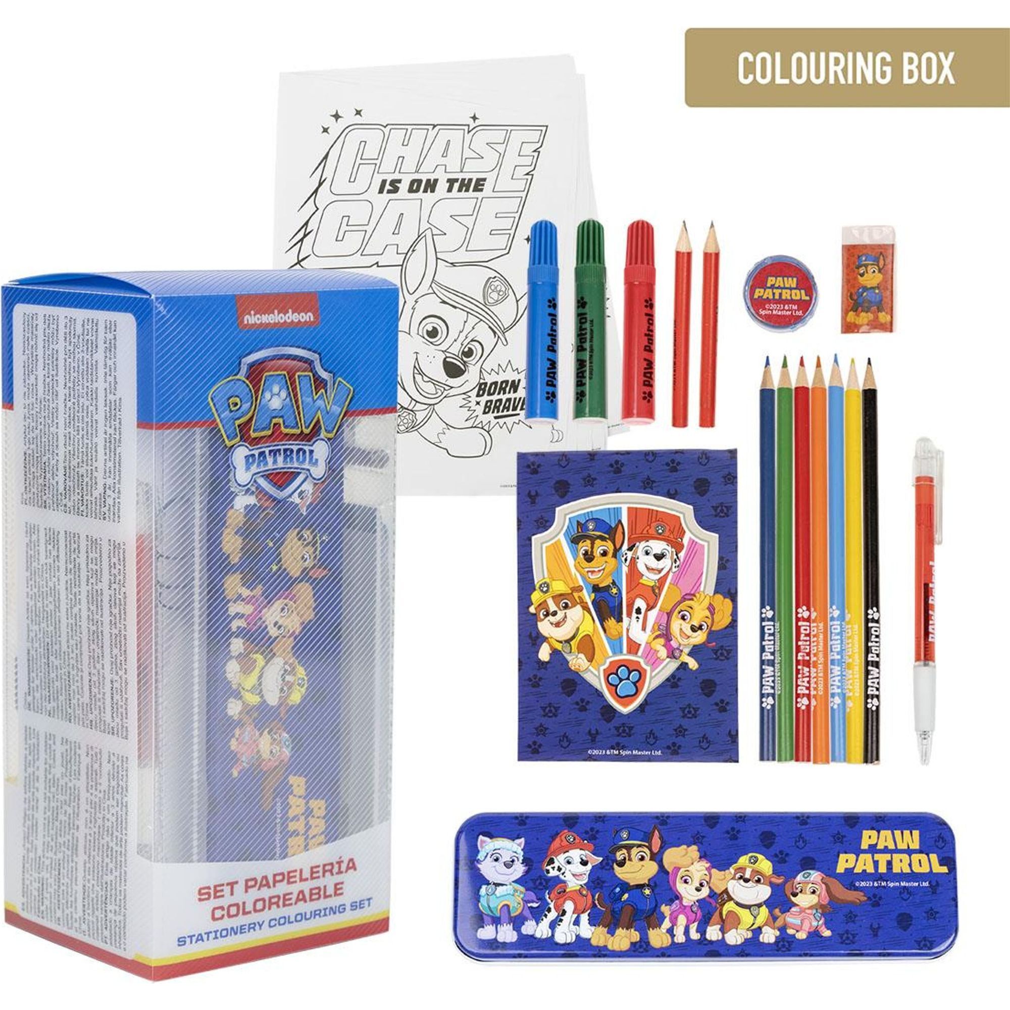 Set Papelería Coloreable Paw Patrol