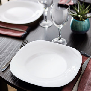 Service de table 18 pièces Carine gris et blanc - Luminarc - Opale trempé extra résistant