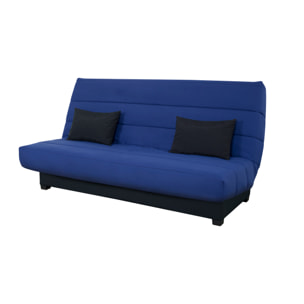 Canapé convertible Salma, matelas Simmons, 130 x 190 cm, 2 coussins offerts, marine