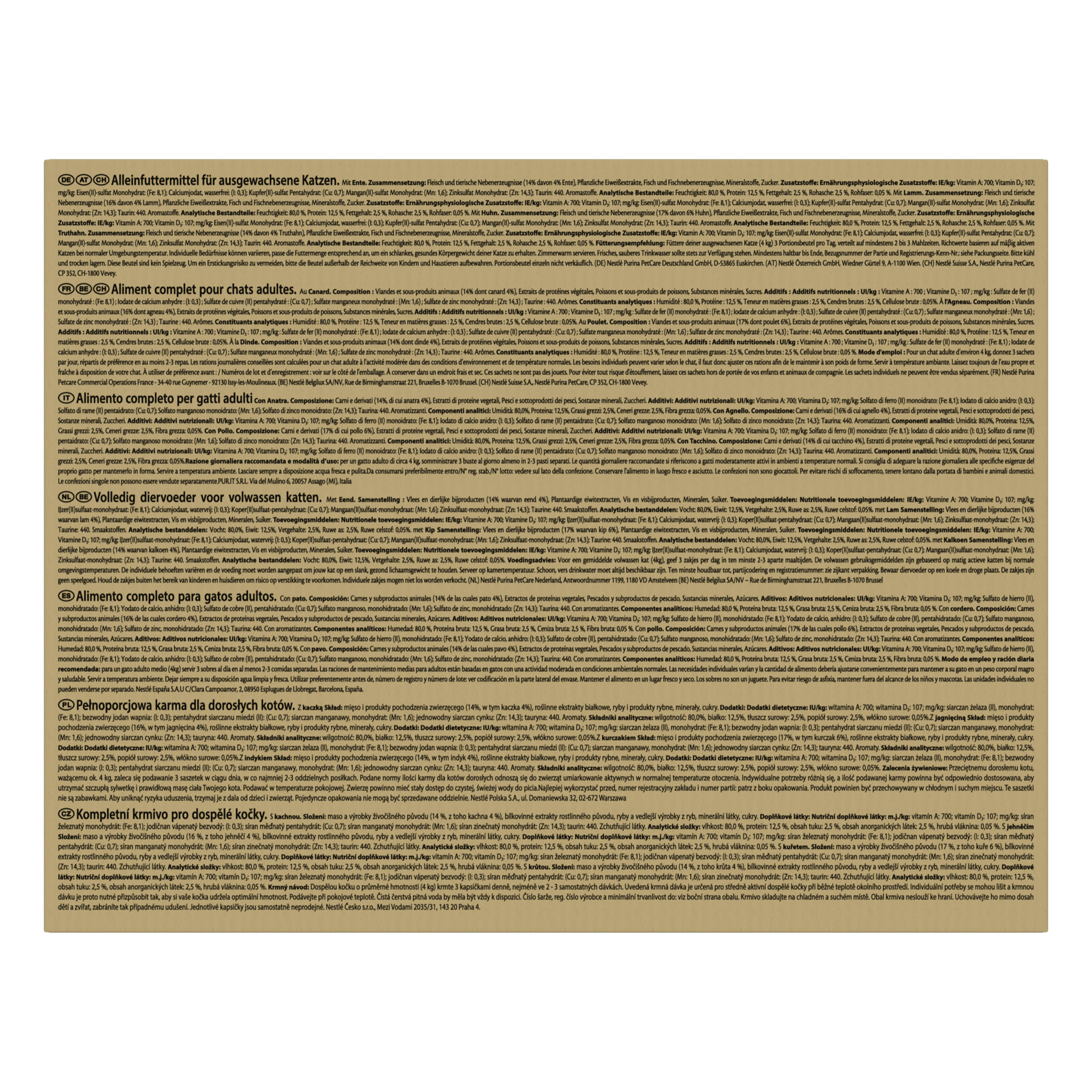 GOURMET PERLE Les Filettines en Sauce, Aliment humide pour chat adulte au Poulet, Au Canard, à l'Agneau, à la Dinde, sachet de 85 g