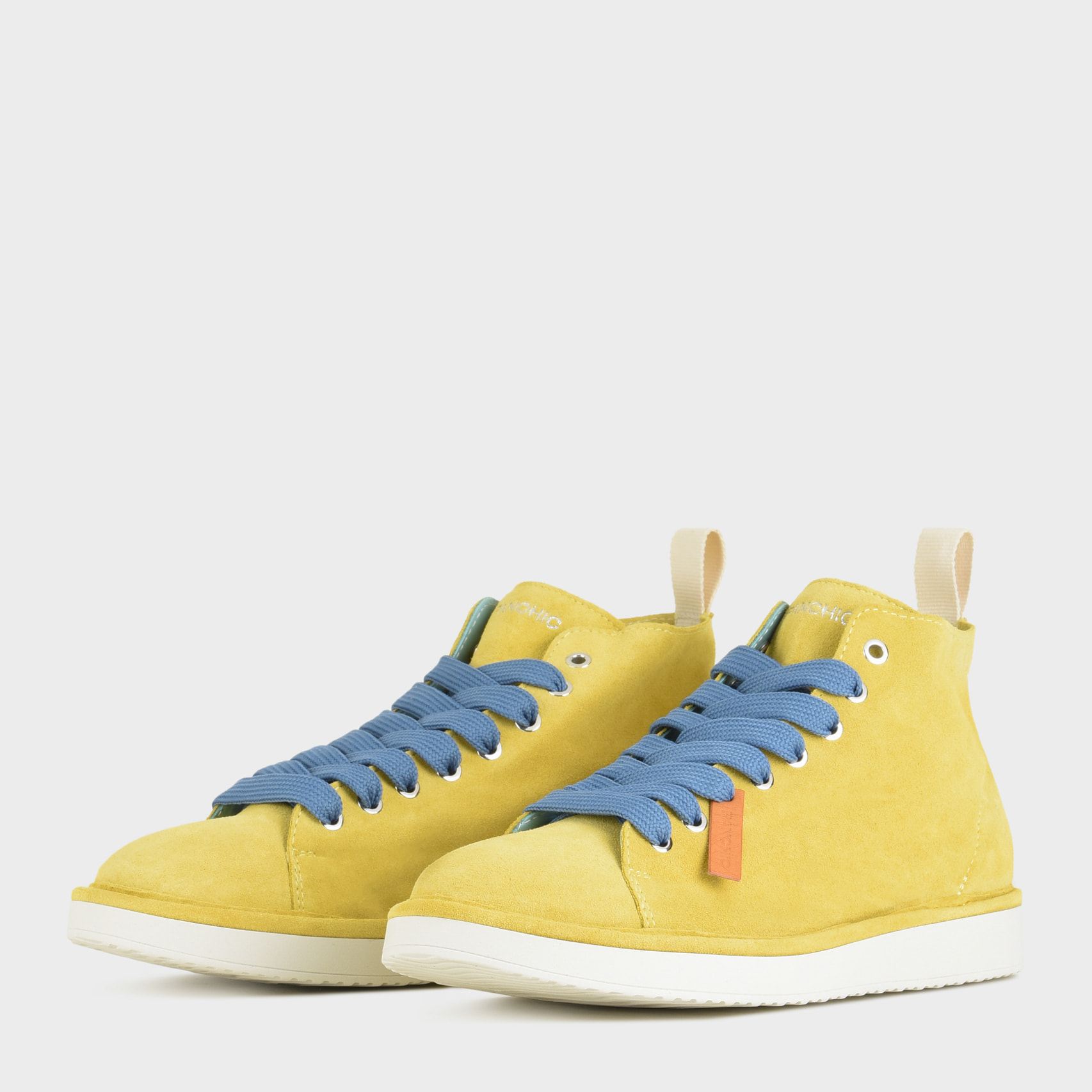 POLACCHINO P01 UOMO IN SUEDE GIALLO-BLU DENIM