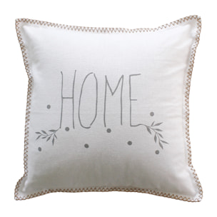 Coussin déhoussable en coton recyclé - Blanc