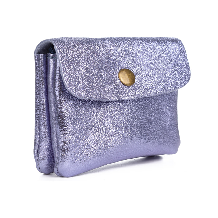 Alpignano monedero mujer. Piel auténtica Gamuza lacada brillante.