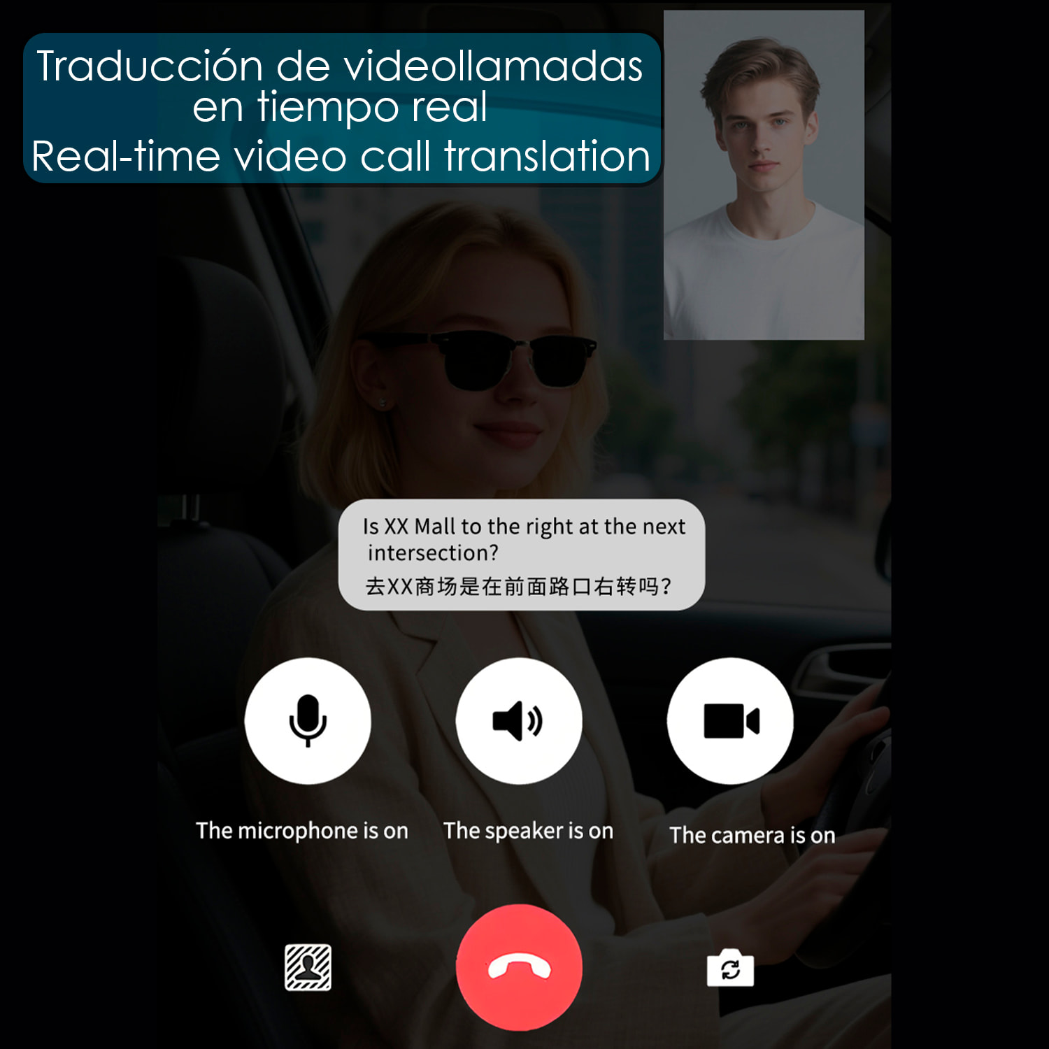 Gafas inteligentes A03-316C2, lentes fotocromáticas, control de llamada bluetooth, asistente de voz, traducción AI.