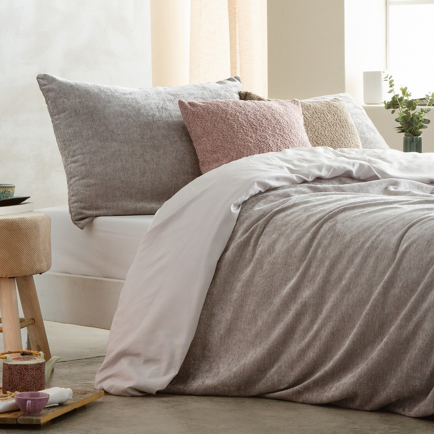 Housse de couette velvet beige