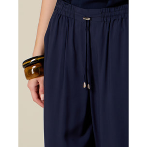 Oltre - Pantaloni joggers in viscosa - Blu