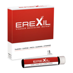 NUTRI EXPERT - Erexil - Aux extraits de plantes stimulantes - Améliore les performances et la résistance - 5 shots unidoses 25 ml