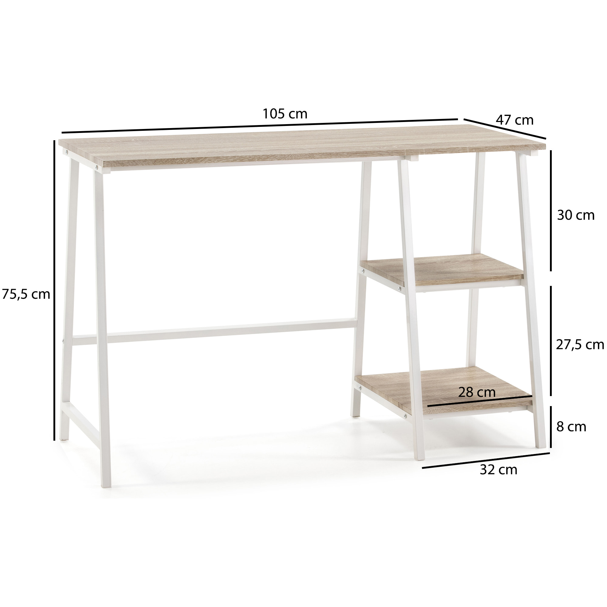 Esritorio Lisboa en color negro/blanco