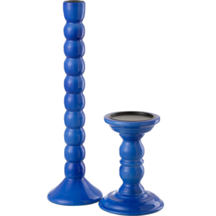 J-Line chandelier - bois de manguier - bleu