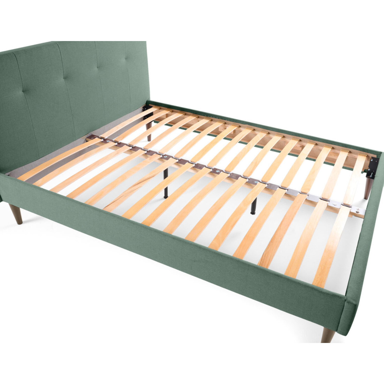 Monet - lit - 160x200 - sommier inclus - en tissu - Vert sauge