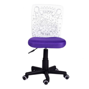 Silla de estudio infantil Píntame Morado - Blanco