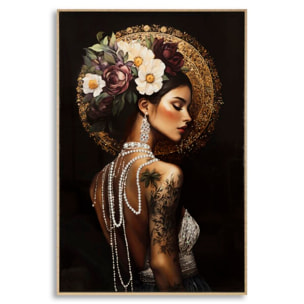 STAMPA DIPINTA SU TELA LACCATA PERSIAN C/CORNICE -A- CM 62X3,5X92