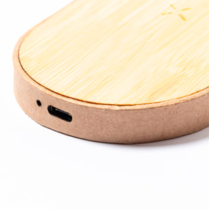 Caricabatterie wireless Nature Bamboo da 10 W