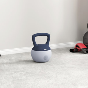 Kettlebell 10 Kg collaboration Aosom.fr x FFHandball - prise ergonomique - PVC gris jaune