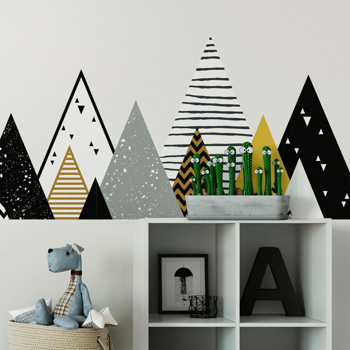 Stickers muraux enfants - Décoration chambre bébé - Autocollant Sticker mural géant enfant montagnes scandinaves CHAPKA