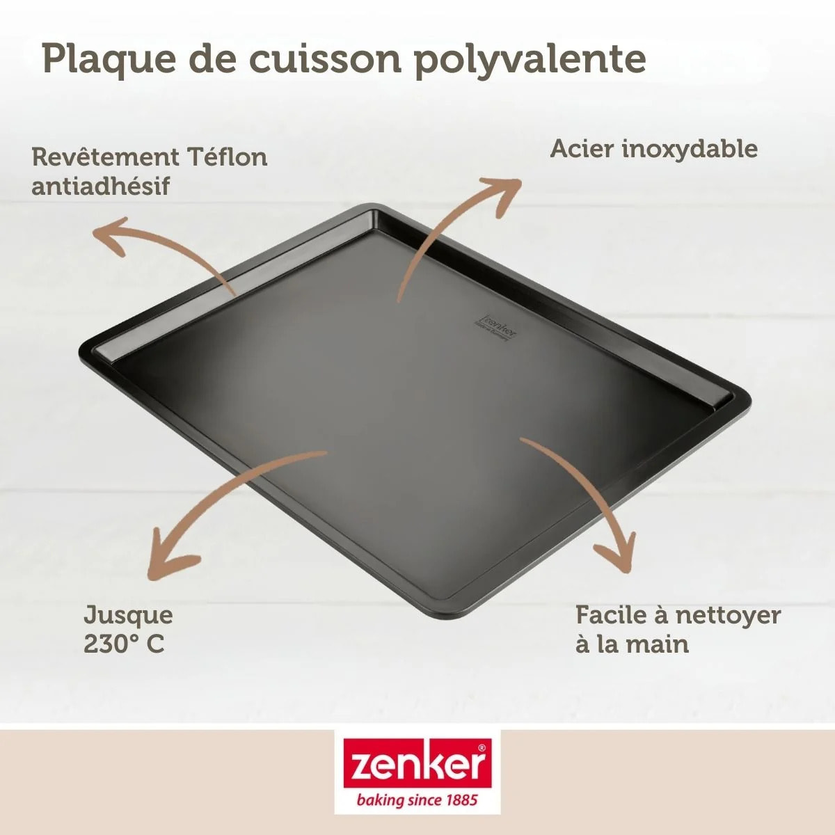 Plaque de cuisson four 42 x 32 cm Zenker Black Metallic